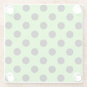 黒い水玉模様オンライムグリーン ガラスコースター (裏面)