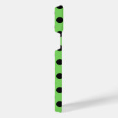 黒い水玉模様オンライムグリーン iPhoneケース (右側面)