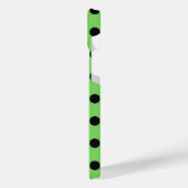 黒い水玉模様オンライムグリーン iPhoneケース (左側面)