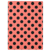 黒い水玉模様オンリビングサンゴ クリップボード (裏面)