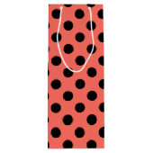 黒い水玉模様オンリビングサンゴ ワインギフトバッグ (裏面)