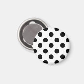 黒い水玉模様オン白 マグネット (正面/裏面)