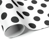 黒い水玉模様オン白 ラッピングペーパー (ロールコーナー)