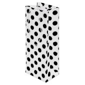 黒い水玉模様オン白 ワインギフトバッグ (裏面アングル)