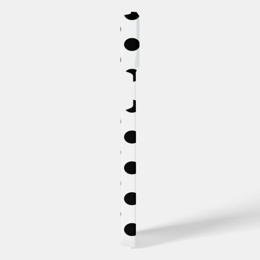 黒い水玉模様オン白 iPhoneケース (右側面)