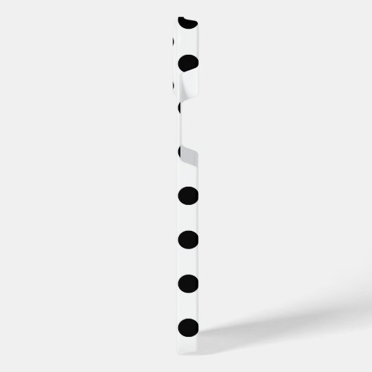 黒い水玉模様オン白 iPhoneケース (左側面)