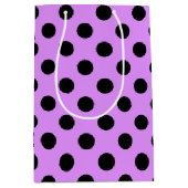 黒い水玉模様オン薄紫 ミディアムペーパーバッグ (正面)