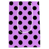 黒い水玉模様オン薄紫 ミディアムペーパーバッグ (裏面)
