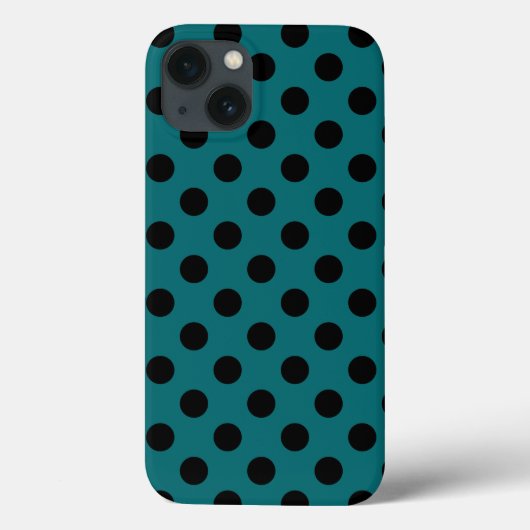黒い水玉模様ティール（緑がかった色）Case-Mate iPhoneケース Case-Mate iPhoneケース (裏面)