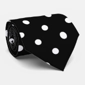 黒い水玉模様パターン ネクタイ (ロール)