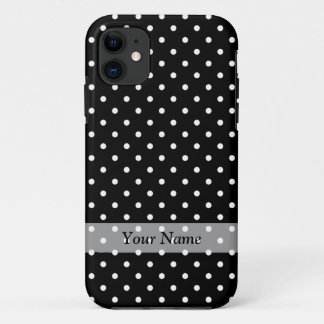 黒い水玉模様パターン iPhone 11 ケース