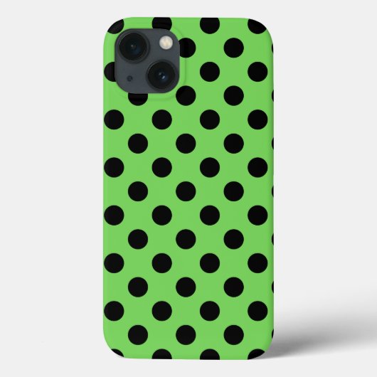 黒い水玉模様ライムグリーンCase-Mate iPhone ca Case-Mate iPhoneケース (裏面)