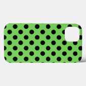黒い水玉模様ライムグリーンCase-Mate iPhone ca Case-Mate iPhoneケース (裏面 (横))
