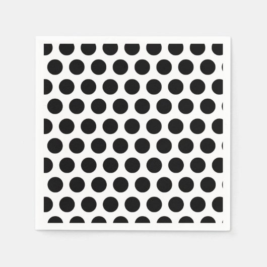 黒い水玉模様 スタンダードカクテルナプキン (正面)