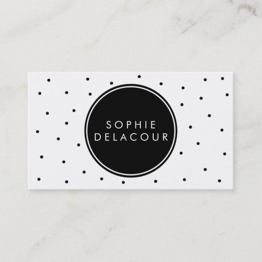 黒い水玉模様 |ビジネスモダンカード 名刺 (正面)