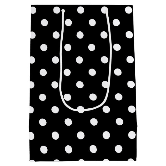 黒い水玉模様 ミディアムペーパーバッグ (裏面)