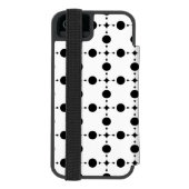 黒い水玉模様、水玉柄、ドット、ドット柄 INCIPIO iPhoneウォレットケース (フォリオ裏面)