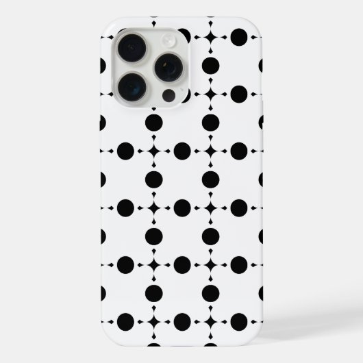 黒い水玉模様、水玉柄、ドット、ドット柄 iPhoneケース (裏面)