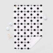 黒い水玉模様、水玉模様パターン、ドット点々のある、 ゴルフタオル (インサイチュ)