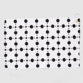 黒い水玉模様、水玉模様パターン、ドット点々のある、 ゴルフタオル (横)