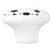 黒い水玉模様、水玉模様パターン、ドット点々のある、 セラミックノブ (側面)