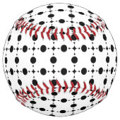 黒い水玉模様、水玉模様パターン、ドット点々のある、 ソフトボール (正面)