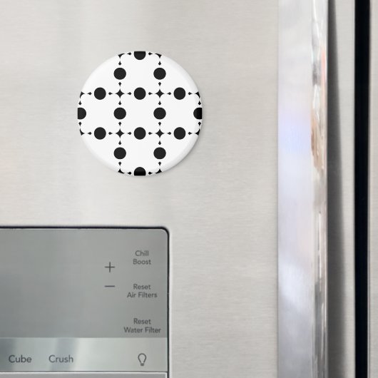 黒い水玉模様、水玉模様パターン、ドット点々のある、 マグネット (インサイチュ (冷蔵庫))