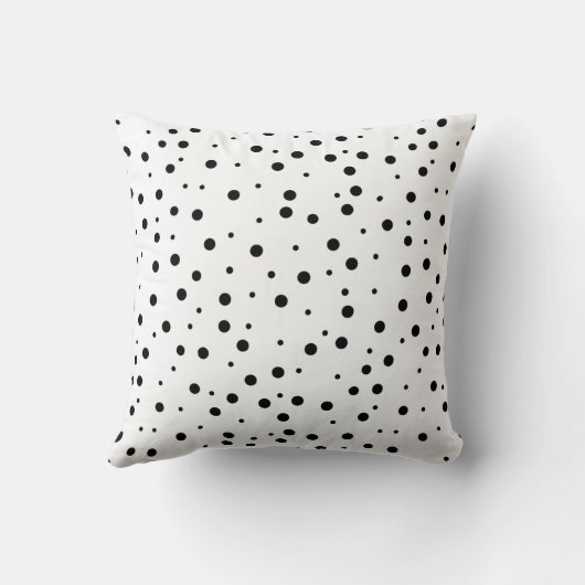 黒い水玉模様(2番目の色を追加) クッション (裏面)