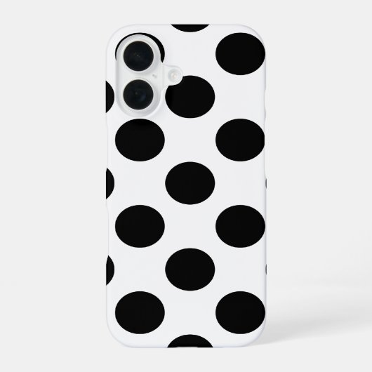 黒い水玉 iPhone 16ケース (裏面)
