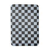 黒い氷の市松模様 バスマット (正面縦)