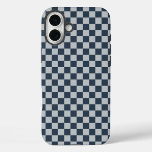 黒い氷の市松模様 iPhone 16 PLUSケース