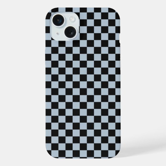 黒い氷の市松模様 iPhoneケース (裏面)