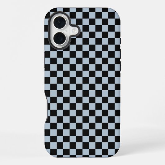黒い氷の市松模様 iPhoneケース (裏面)