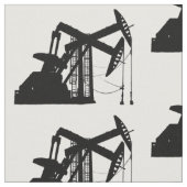 黒い油のポンピングユニットのデザイン ファブリック (クローズアップ)