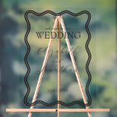 黒い波型フレームのウェディングへようこそ アクリルサイン (ニュートラル)