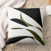 黒い波状のアーミーグリーン クッション (ブランケット)