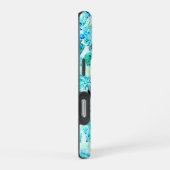 黒い泳ぐクジラ 青 iPhoneケース (右側面)