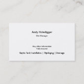 黒い浄化槽を取付けること 名刺 (裏面)