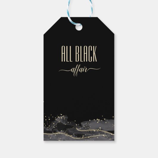 黒い浮気の誕生日パーティーのエレガント好意 ギフトタグ (裏面)