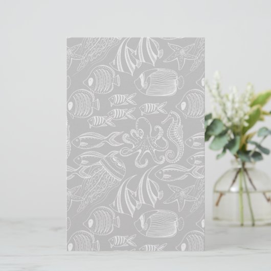 黒い海模様 便箋 (スタンド正面)