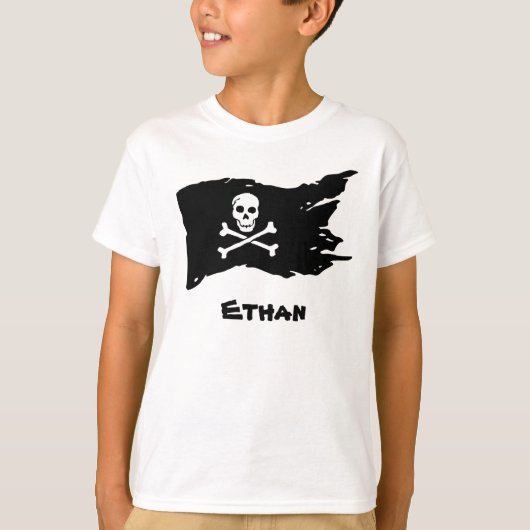 黒い海賊の旗 Tシャツ (正面)