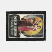 黒い海賊ヴィンテージの映画のポスター毛布 フリースブランケット (正面(横))