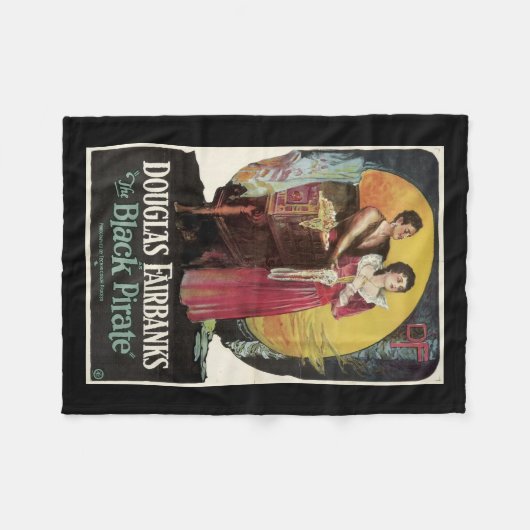 黒い海賊ヴィンテージの映画のポスター毛布 フリースブランケット (正面(横))
