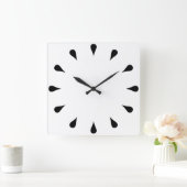 黒い涙滴 スクエア壁時計 (ホーム)