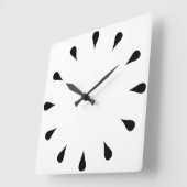 黒い涙滴 スクエア壁時計 (傾斜)