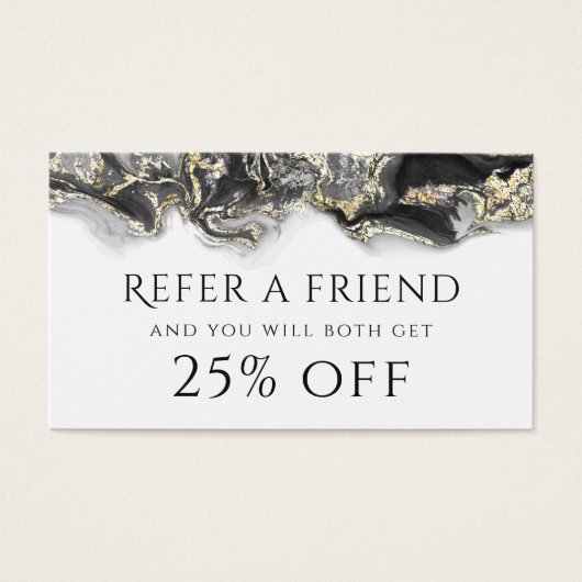 黒い液体の大理石紹介カード (正面)