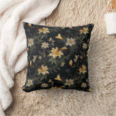 黒い淡い色の背景にオレンジ色のデイリー クッション (ブランケット)