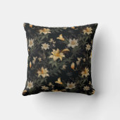 黒い淡い色の背景にオレンジ色のデイリー クッション (裏面)