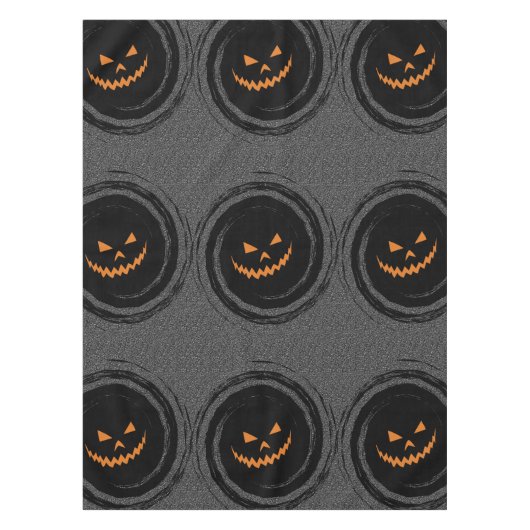 黒い渦巻のハロウィン白熱ジャックO'Lantern テーブルクロス (正面)