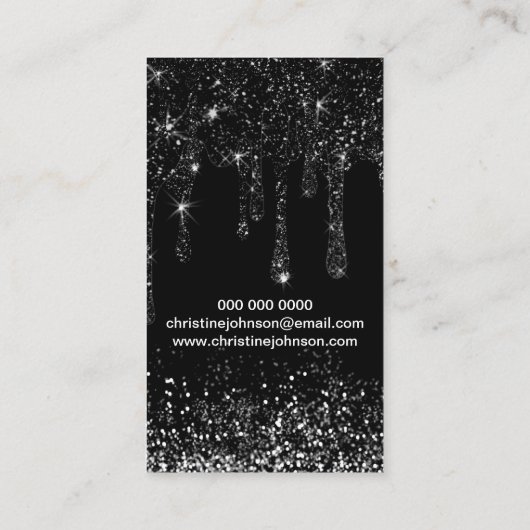 黒い滴下グリッター名刺 名刺 (裏面)